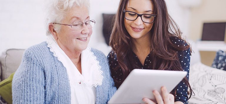 Vhp Elderly Woman On Ipad Image